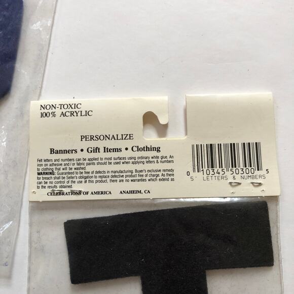 Felt Letters 19 2-packs 5 Inch Craft Sew On Patch Black Name Sports A D E H M T - Picture 8 of 10